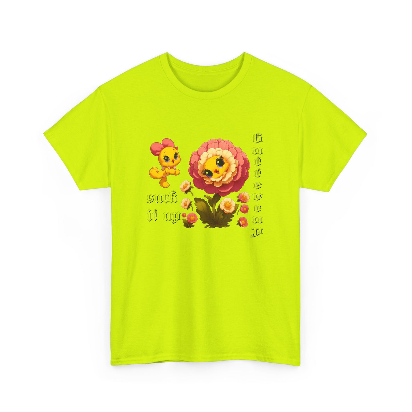 suck it up buttercup cartoon flower tshirt