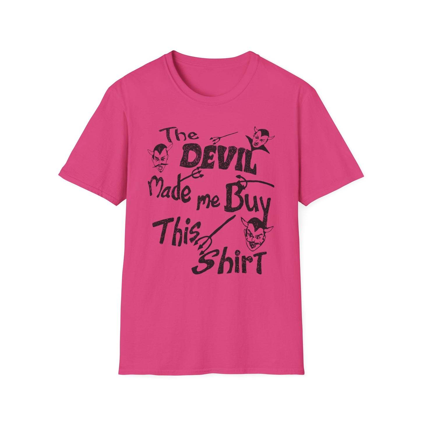 vintage the devil made me buy this shirt custom drawn reproduction tshirt