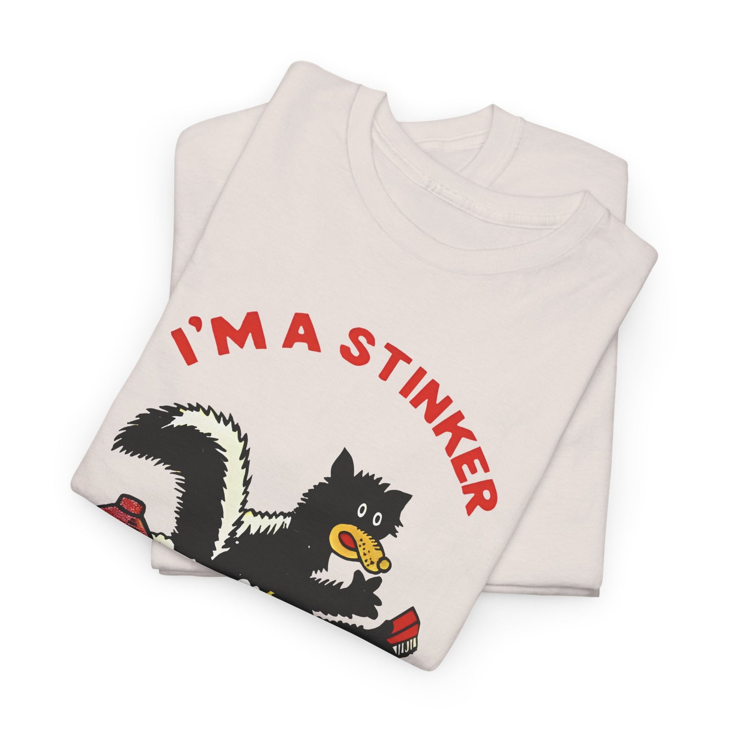 1960s skunk in bath i'm a stinker reproduction tshirt
