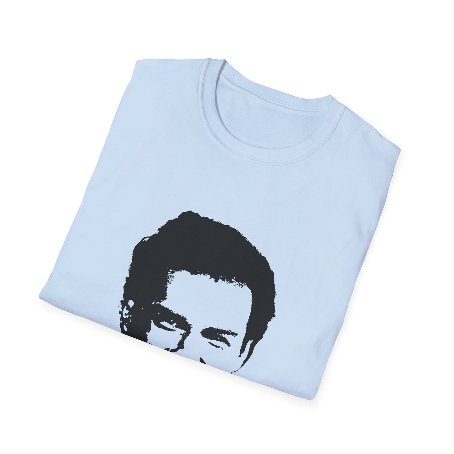 norm macdonald black stencil face tshirt