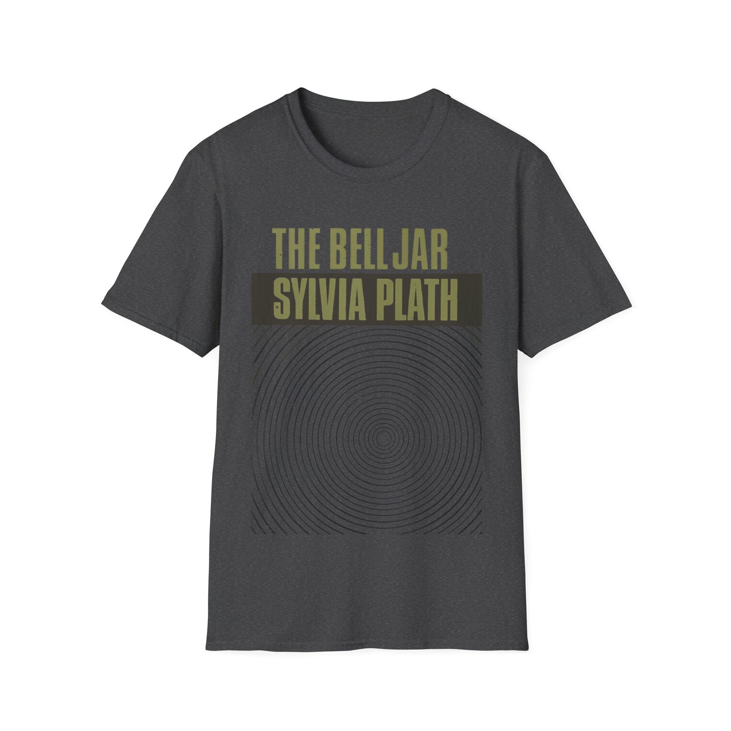 1963 book by sylvia plath "the bell jar" book cover tshirt