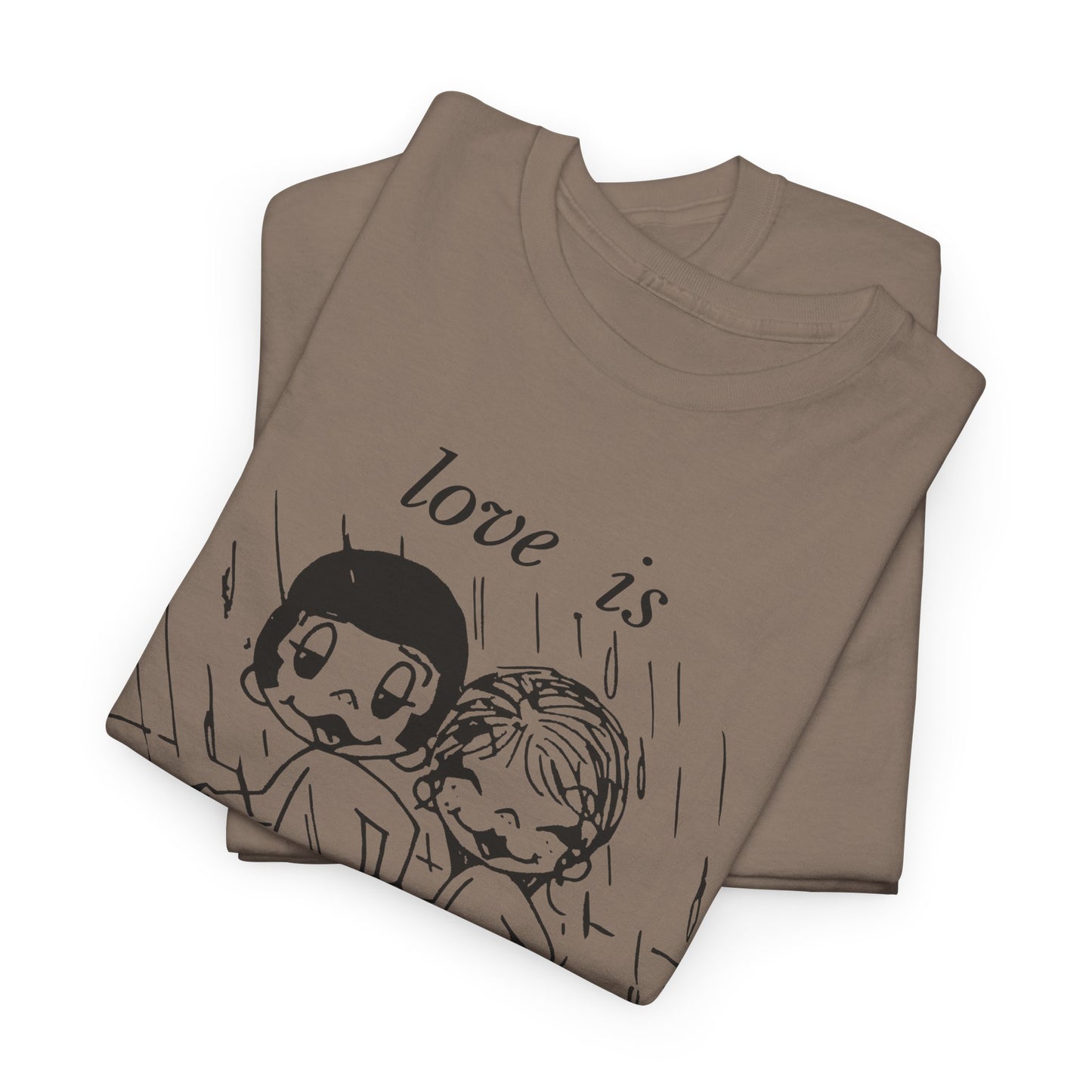 1970 graphic love is a sunny feeling on a rainy day tshirt