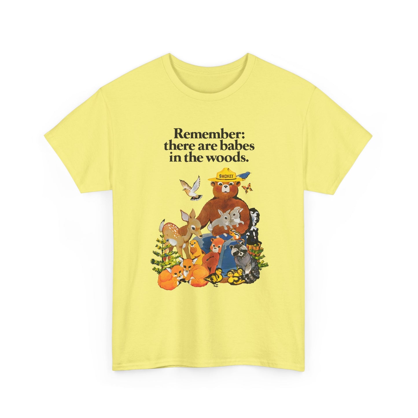 vintage smokey the bear babes in the woods reproduction tshirt