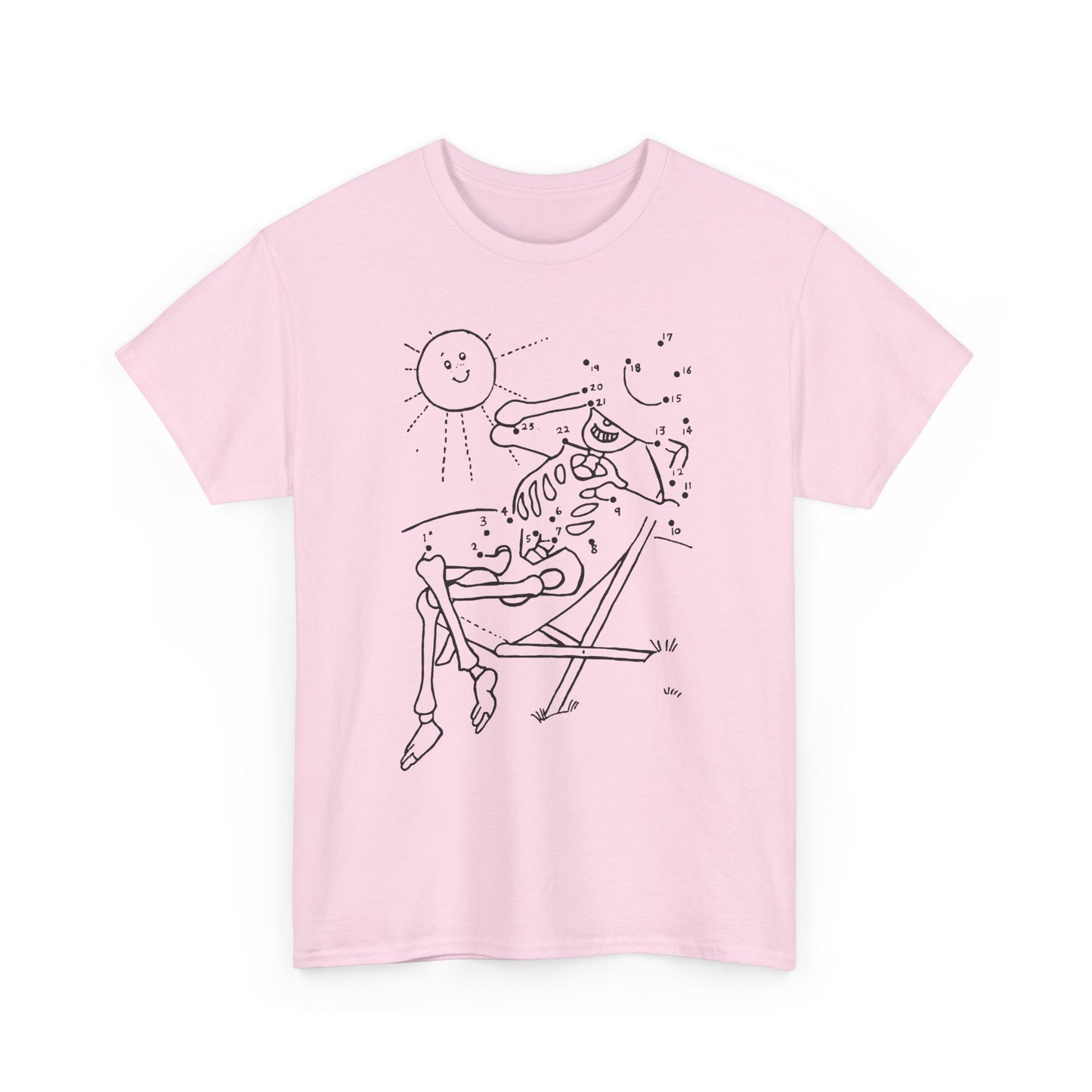 connect the dots skeleton sun tanning tshirt
