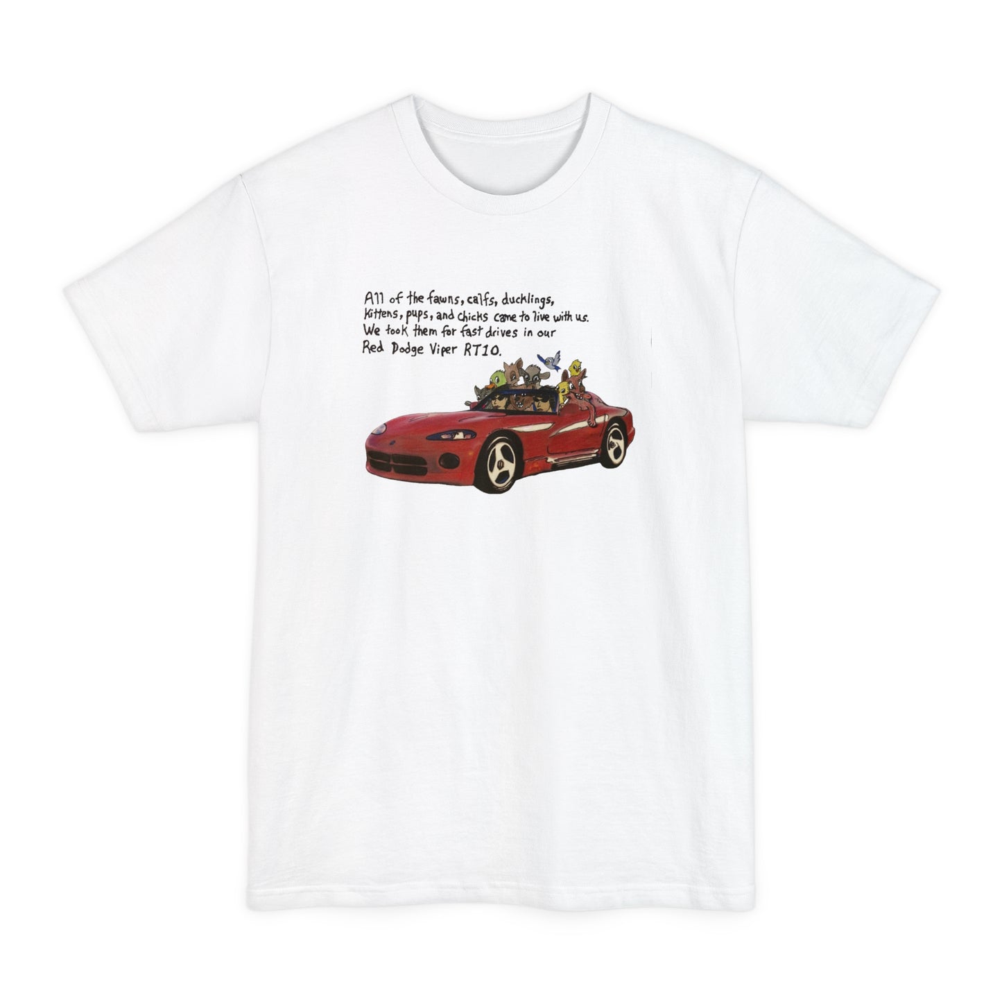 oversized kkidss dodge viper original drawing unisex tall beefy tshirt