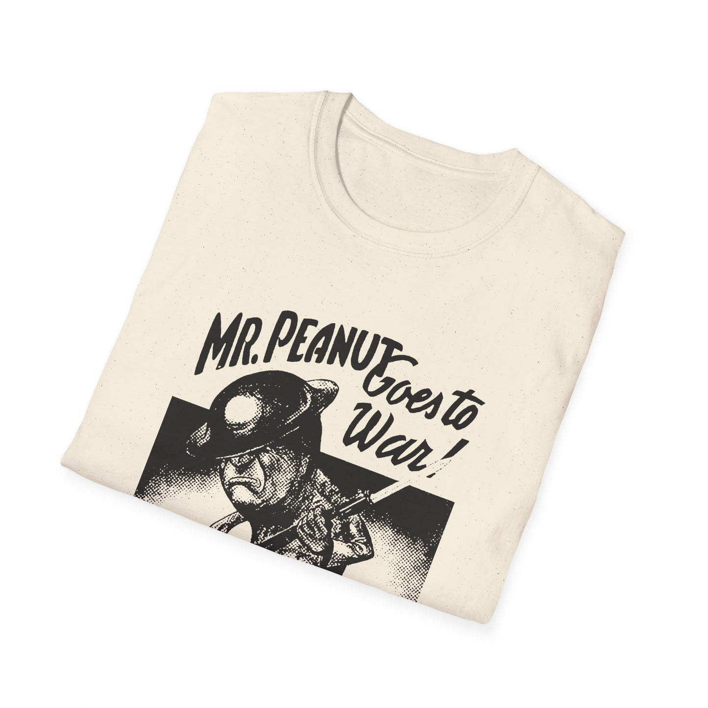 mr. peanut goes to war! vintage world war propaganda poster reproduction tshirt