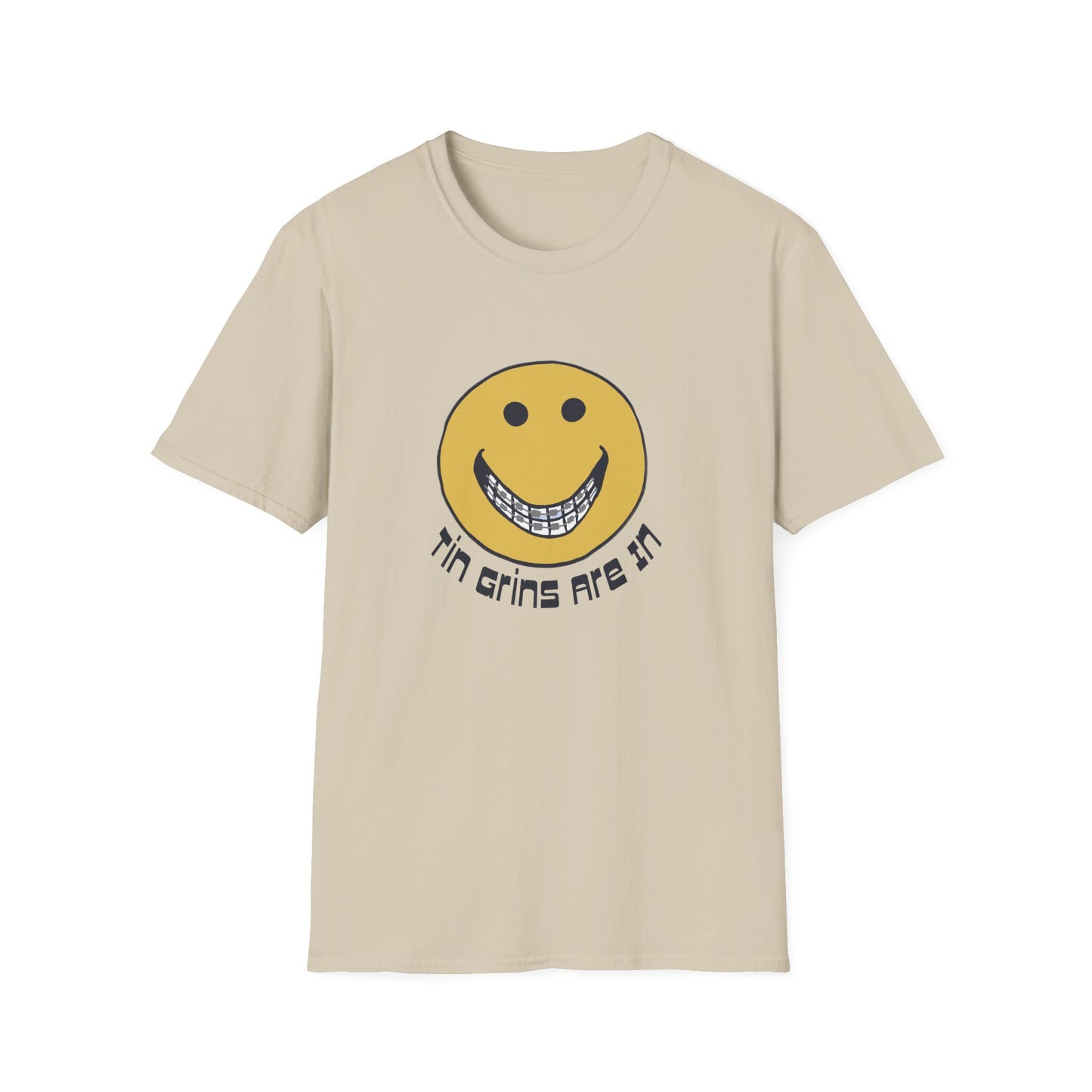 vintage tin grins are in 1970s design tshirt