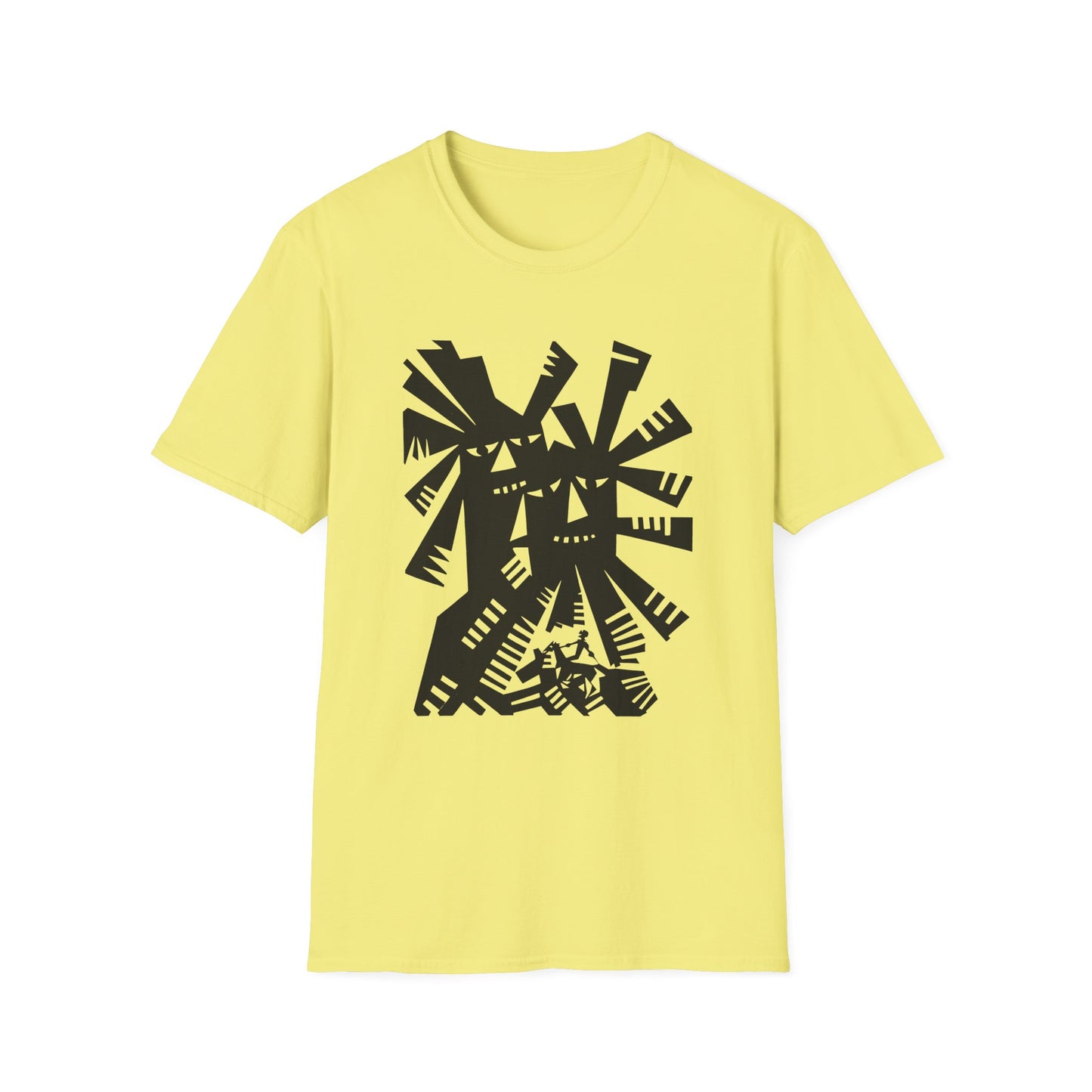 1966 don quixote windmill illustration by tadeusz michaluk tshirt