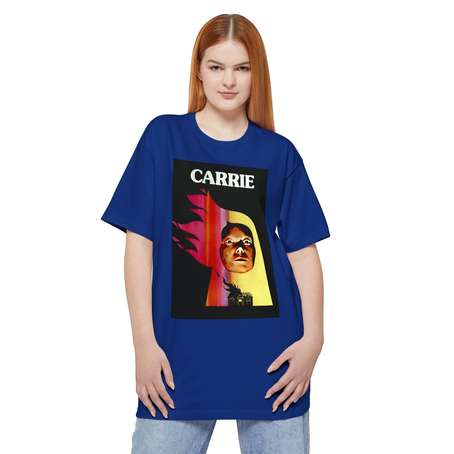 oversized 1976 spanish movie poster for carrie unisex tall beefy tshirt