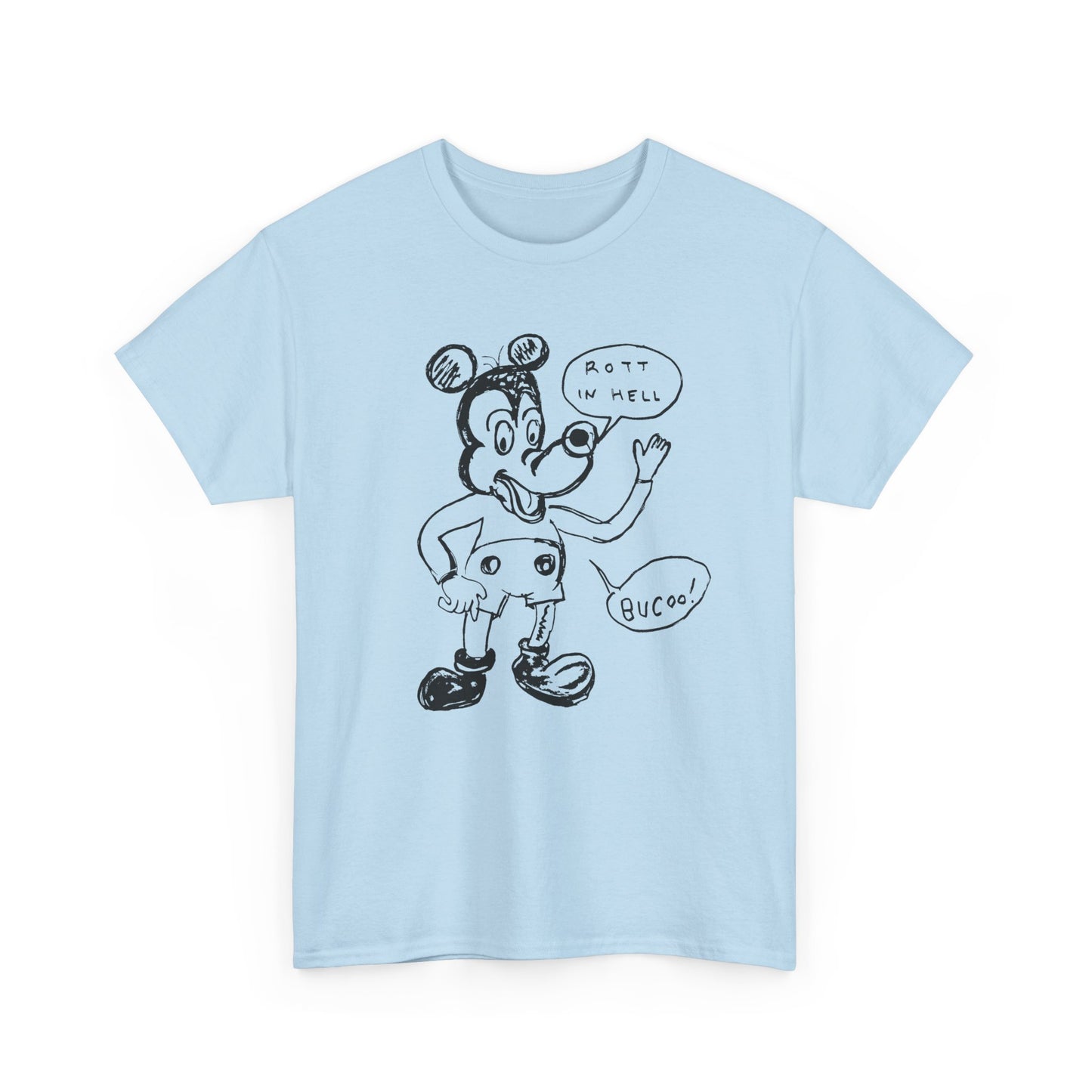 rot in hell bucoo! drawing by daniel johnston custom edit tshirt