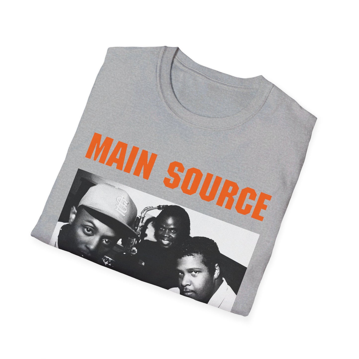 main source 90's hip hop legends photo on the couch tshirt