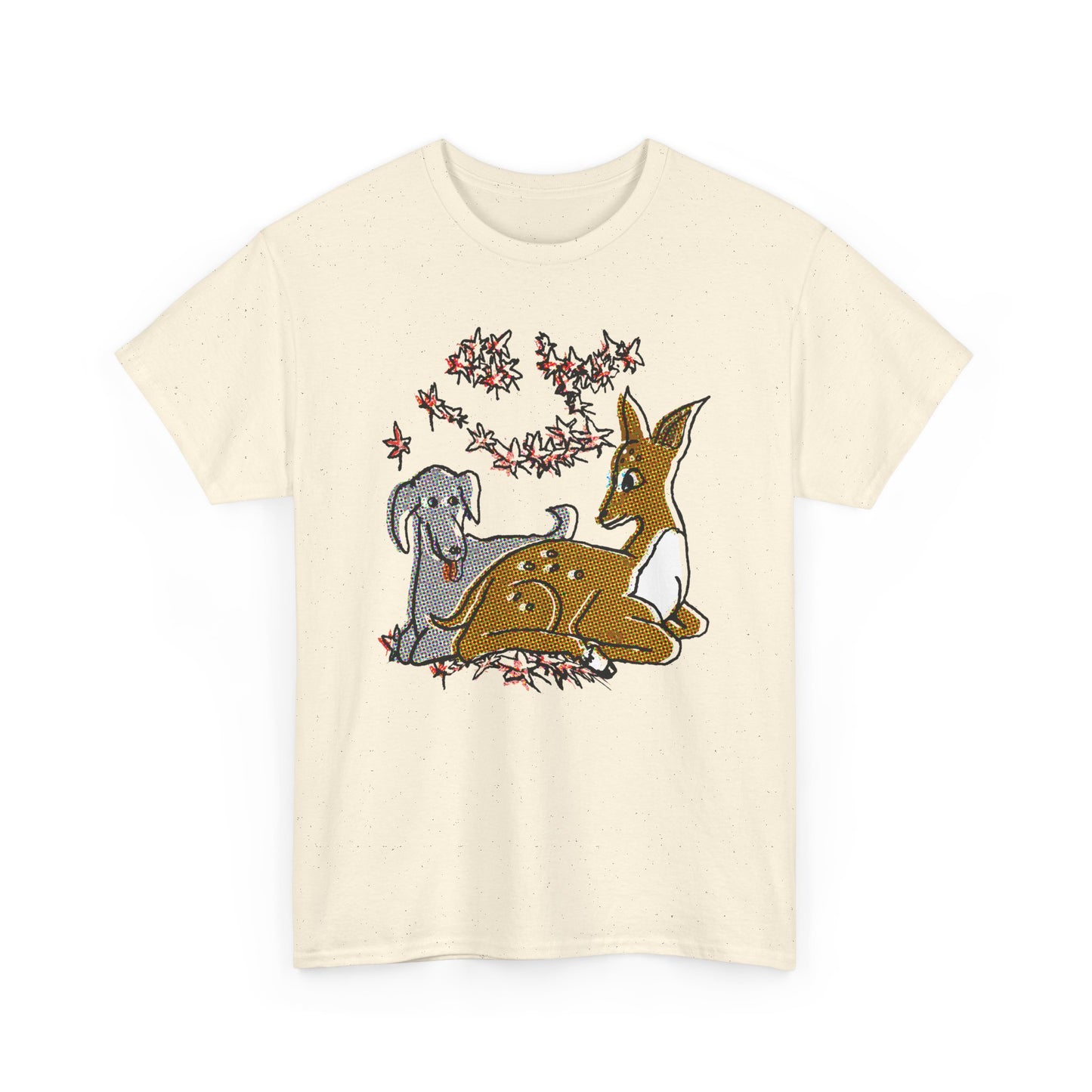original drawing deer and dog love tshirt