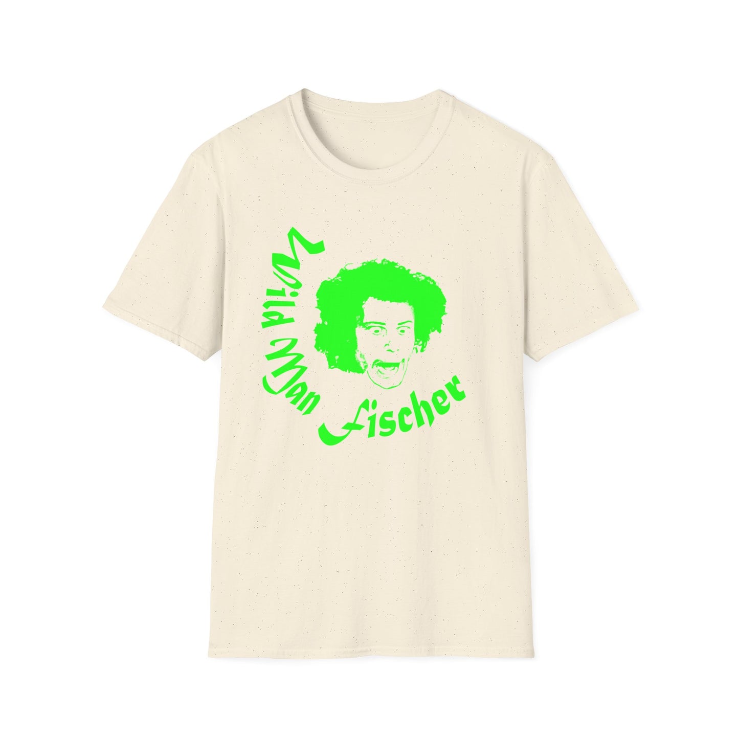 wild man fischer neon green stencil tshirt