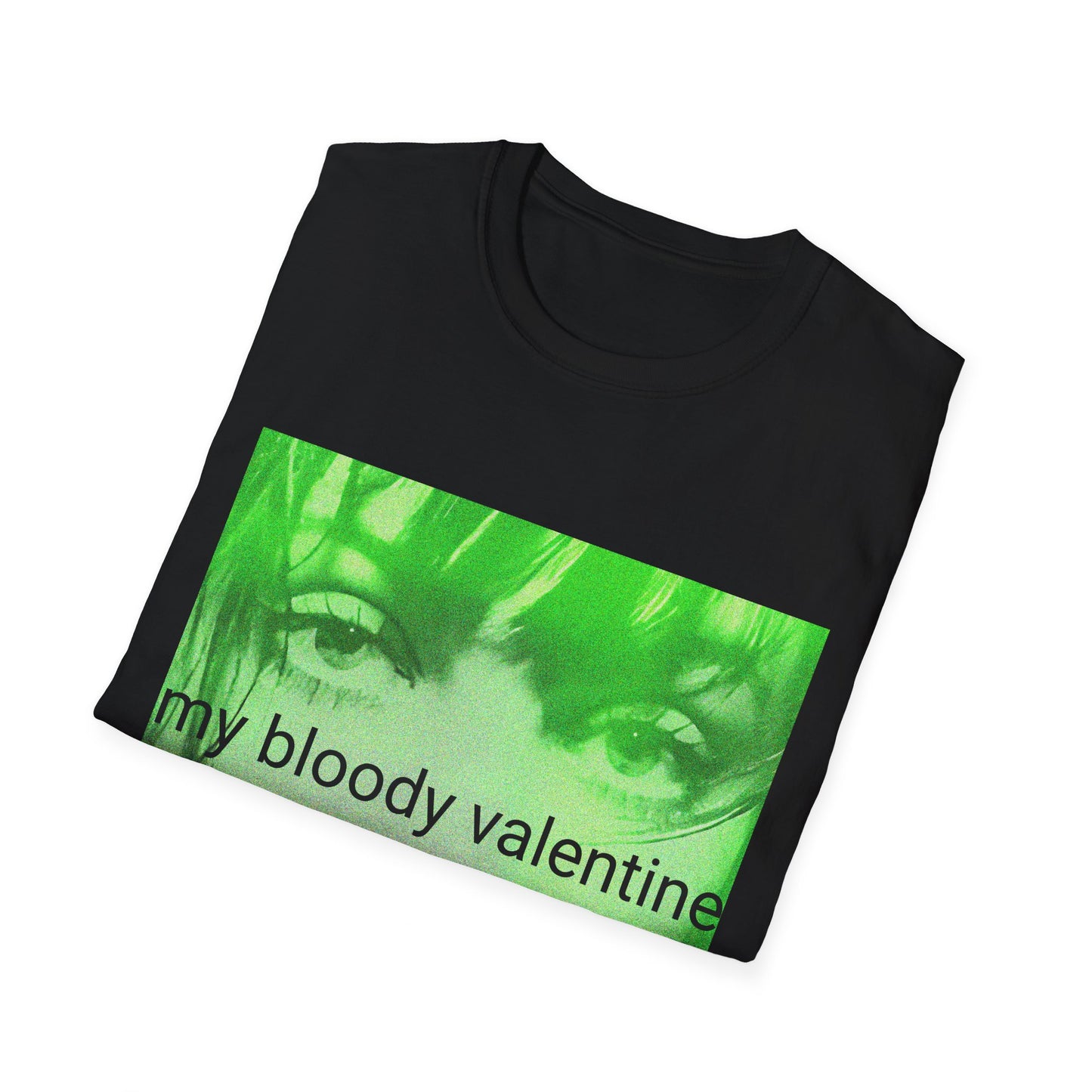 my bloody valentine belinda butcher close up in green tshirt