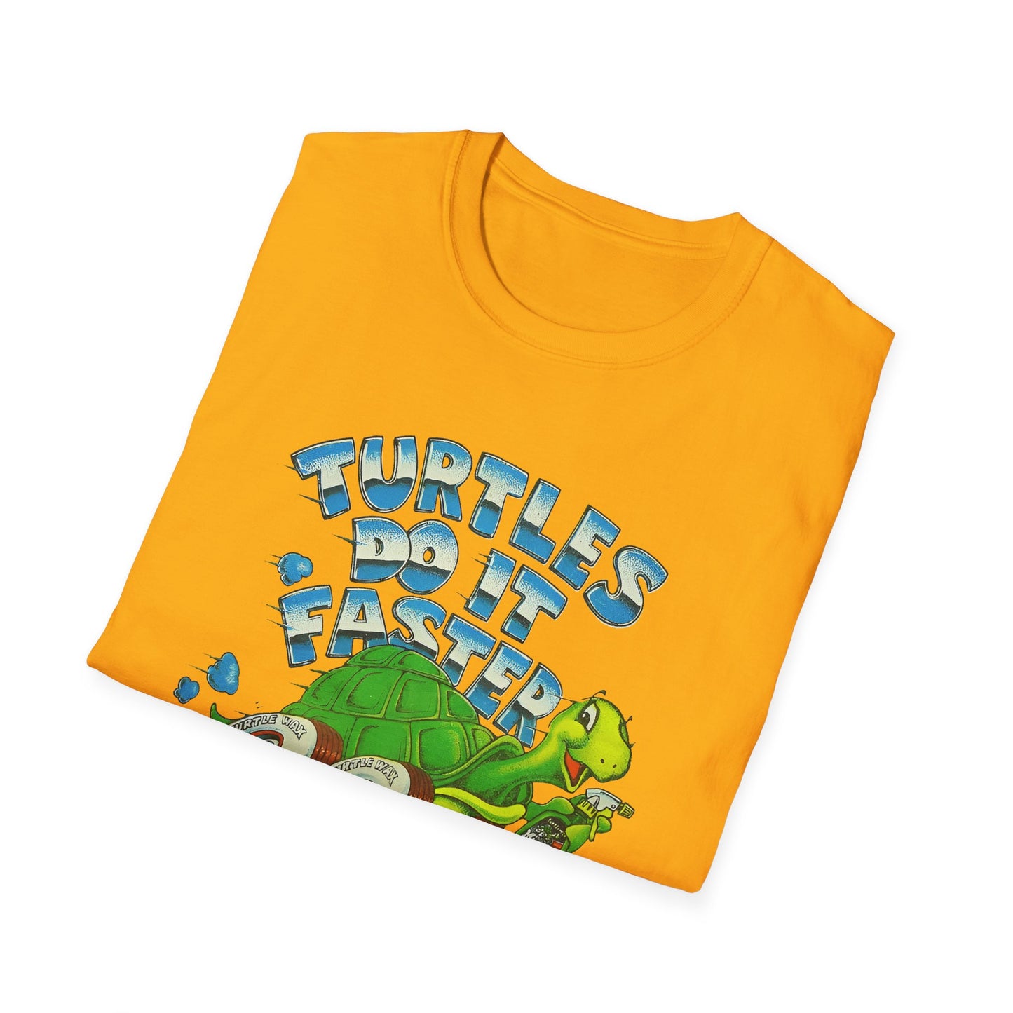1980s turtle wax advertisement turtles do it faster reproduction tshirt
