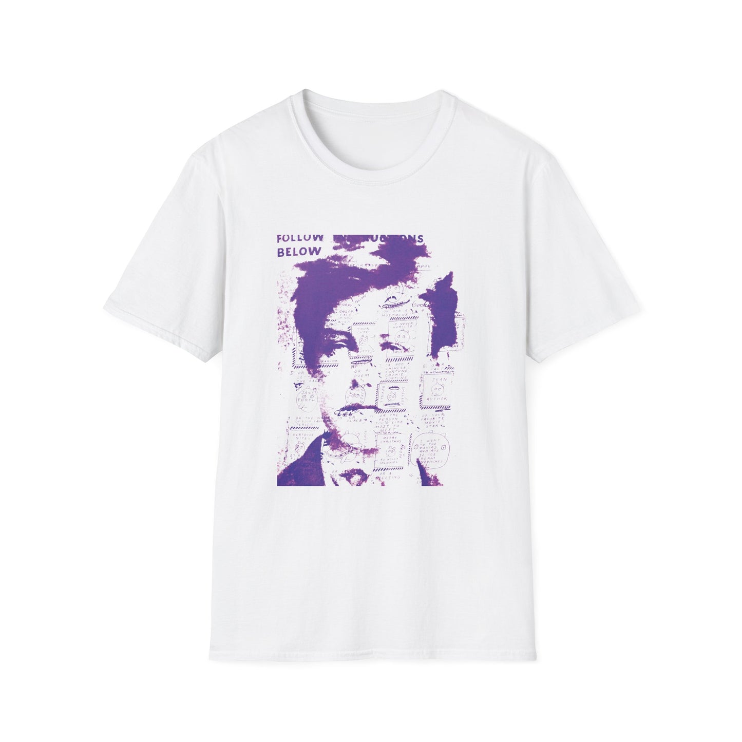 ray johnson arthur rimbaud art in purple tshirt