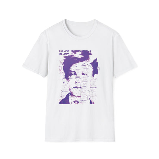 ray johnson arthur rimbaud art in purple tshirt