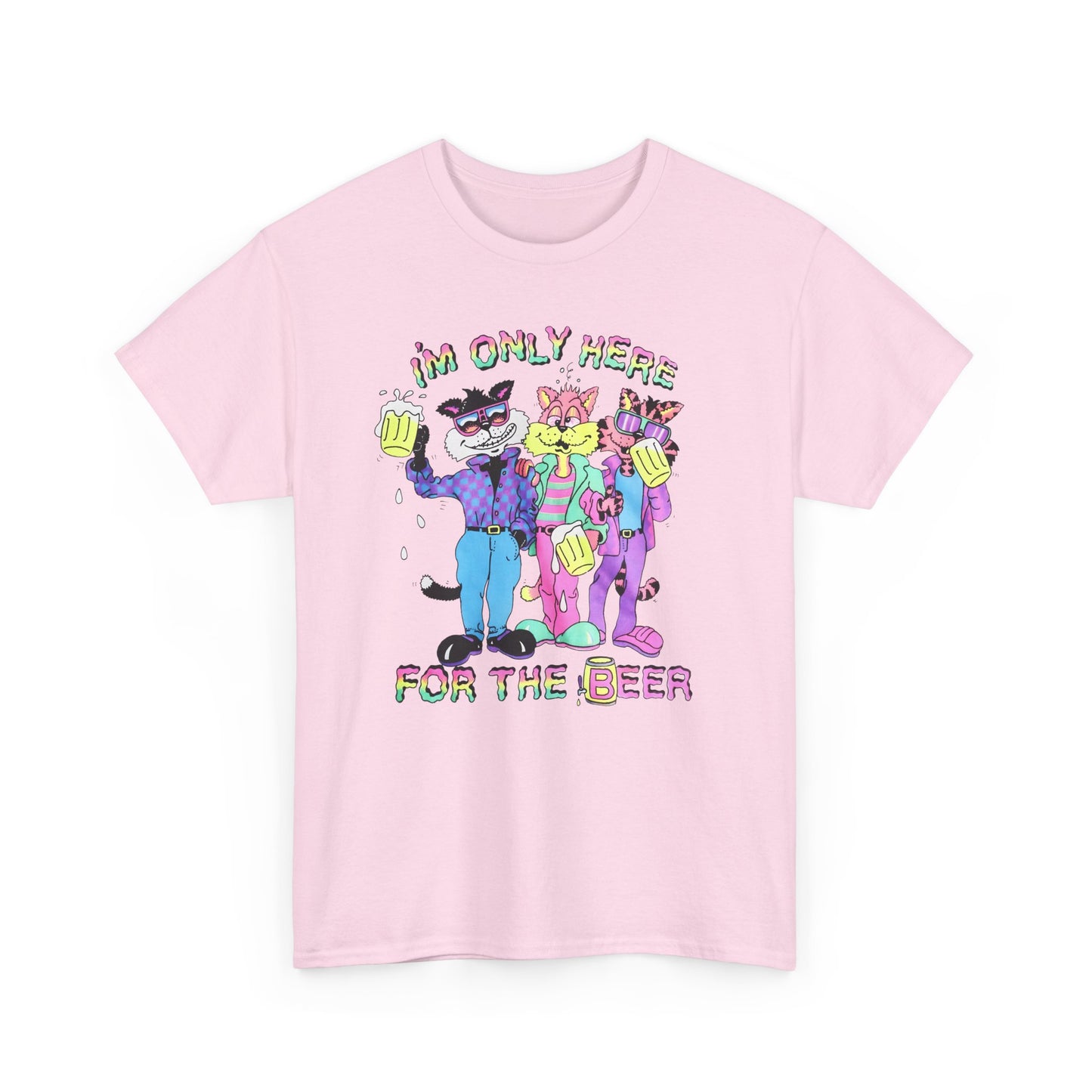 vintage 1991 i'm only here for the beer drunk cats reproduction tshirt