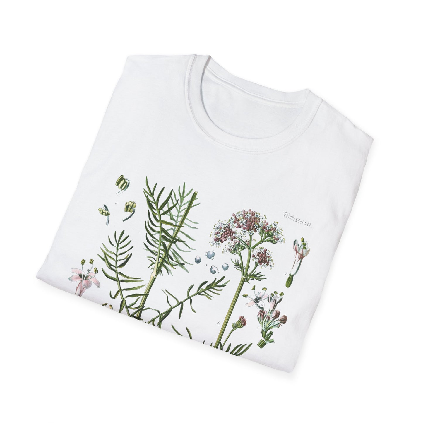 1887 valerian herb valeriana officinalis botanical print from kohler's plants by hermann adolph kohler tshirt