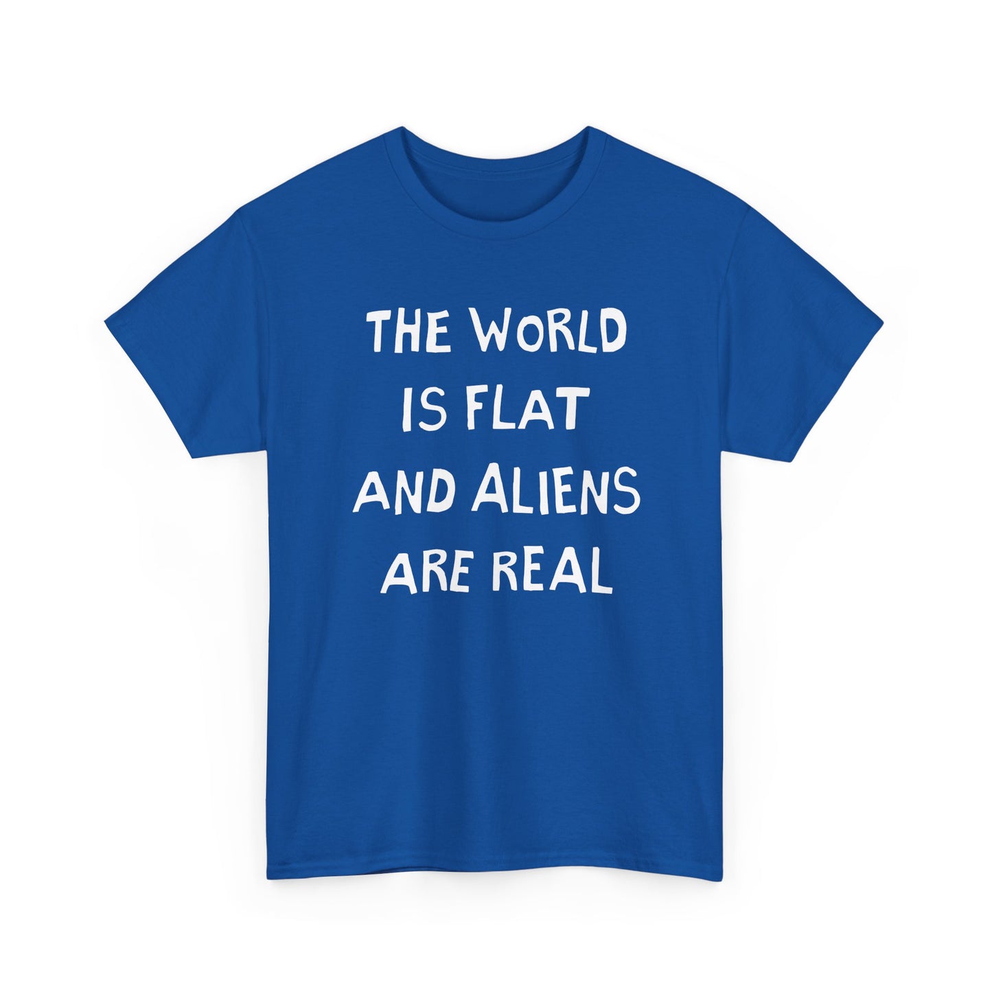 the world is flat and aliens are real hand drawn font tshirt