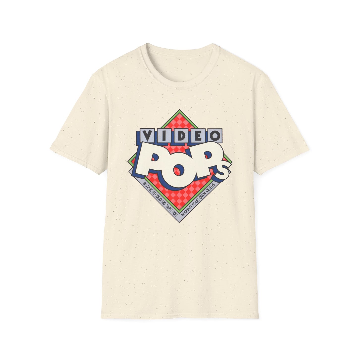 vintage video pops blank tape design tshirt