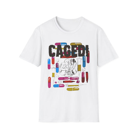 1960s/70s anti drug poster tshirt caged! by smartset smarteen s.o.s tshirt