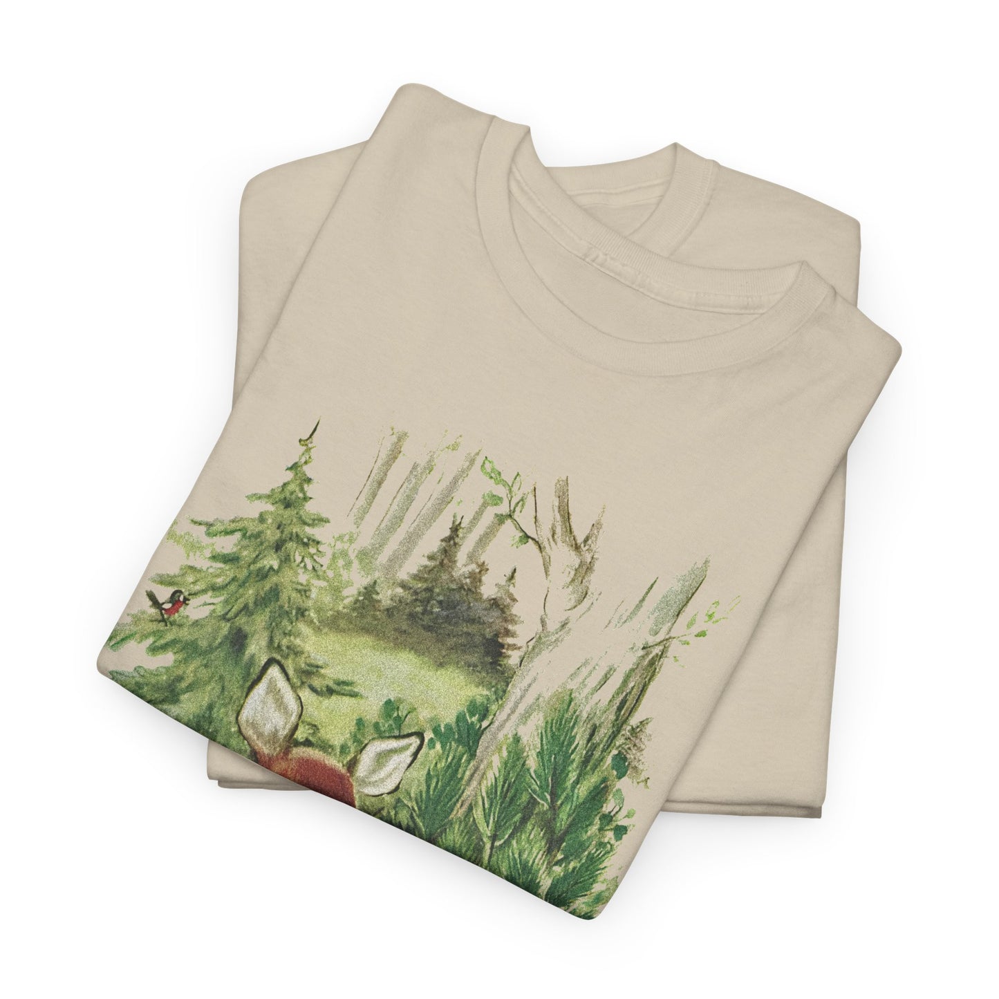 1947 cute deer in the forest illustration by adele werber for the book animal babies reproduction tshirt