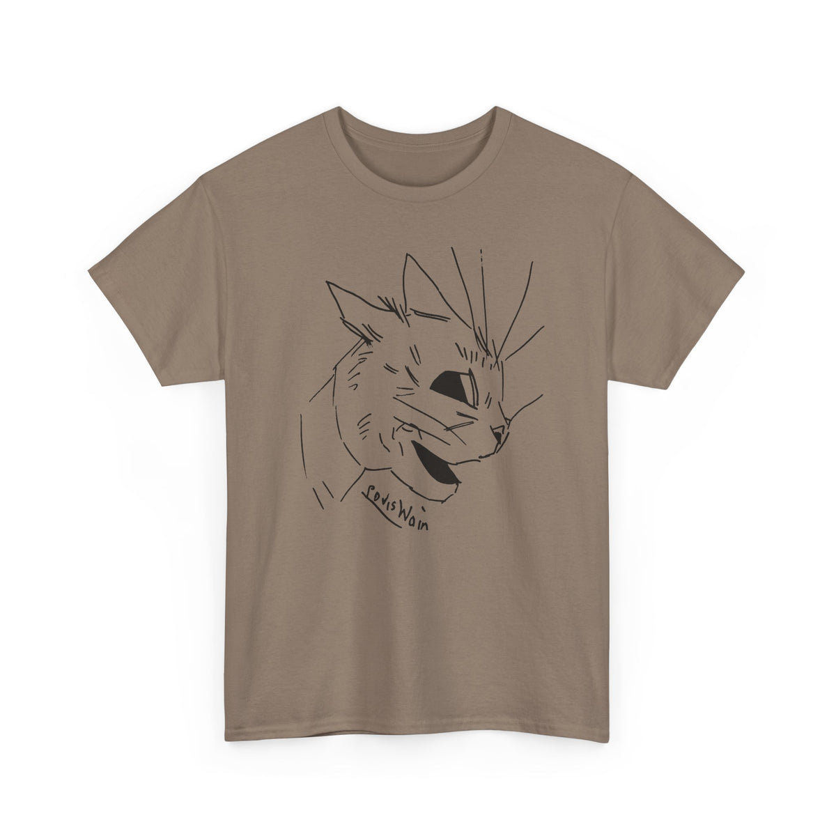 louis wain cubist style cat sketch tshirt