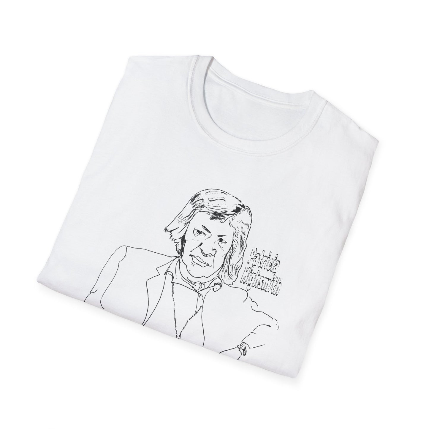 original drawing of patricia highsmith I find the public passion for justice quite boring and artificial tshirt