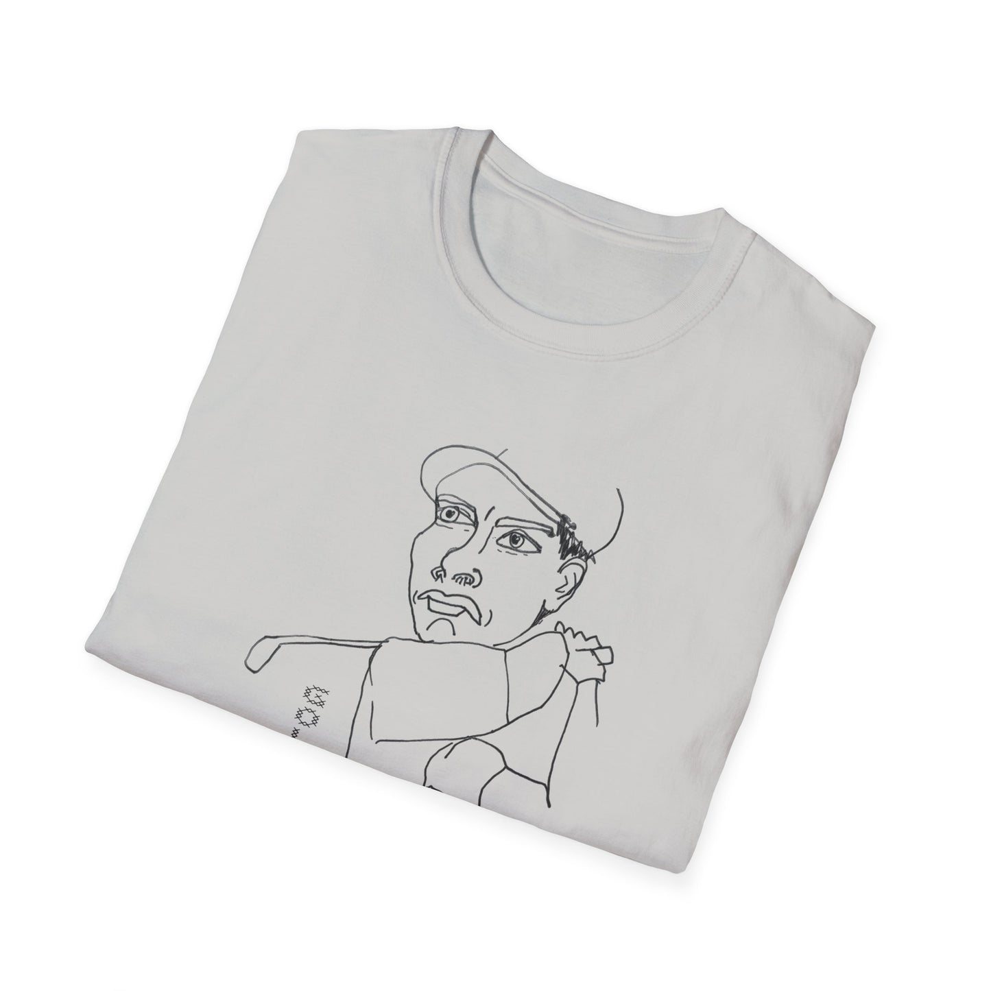 original drawing of a golfing man golf sucks maybe it does maybe it doesn't tshirt
