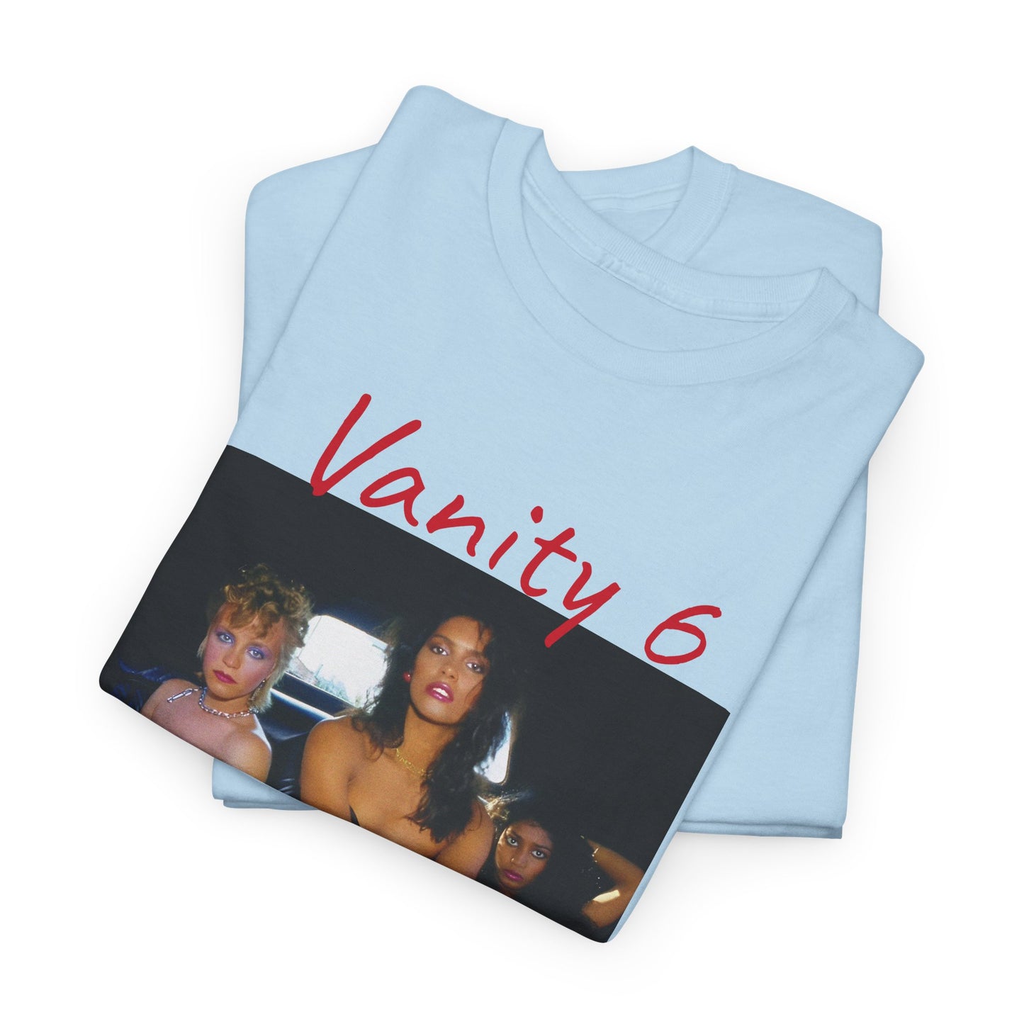 vanity 6 in a limousine tshirt