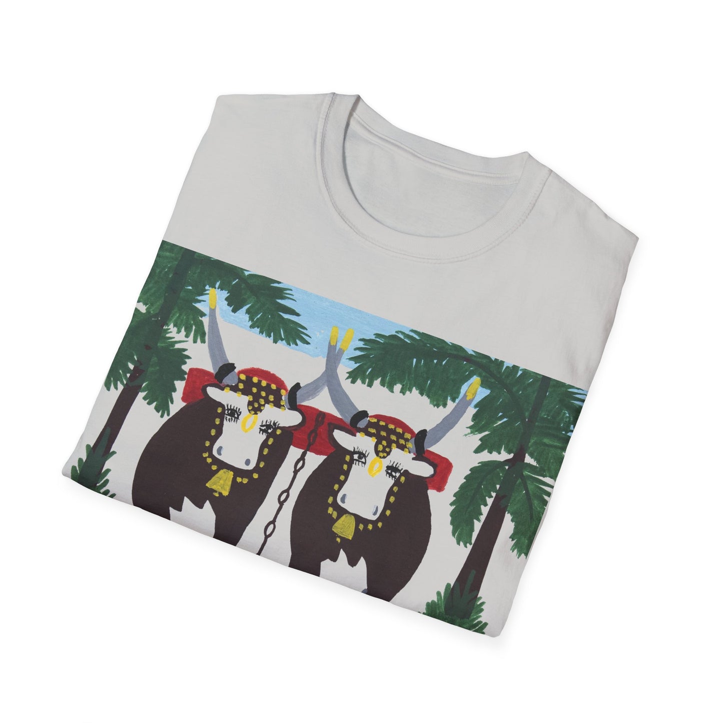 1960s maud lewis painting pair of oxen tshirt