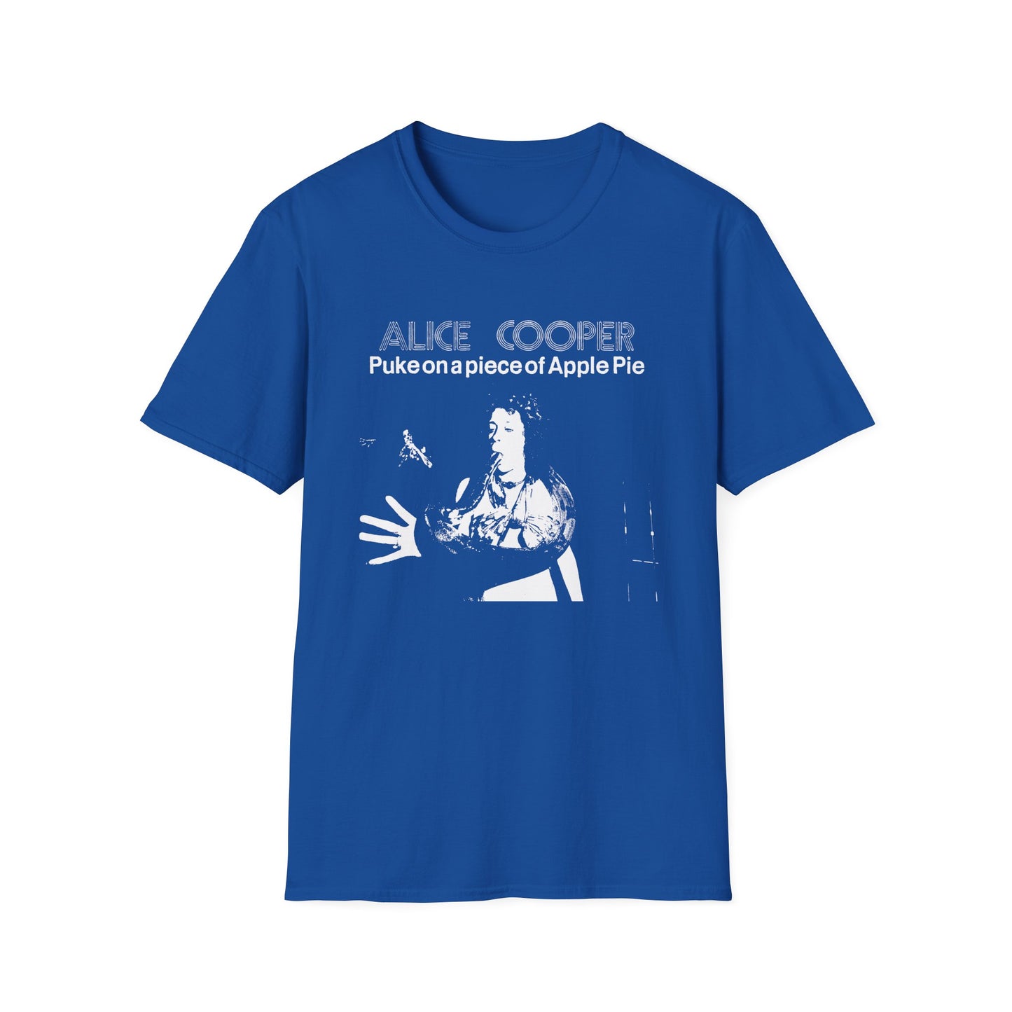 alice cooper puke on a piece of apple pie bootleg from detroit show 1971 tshirt