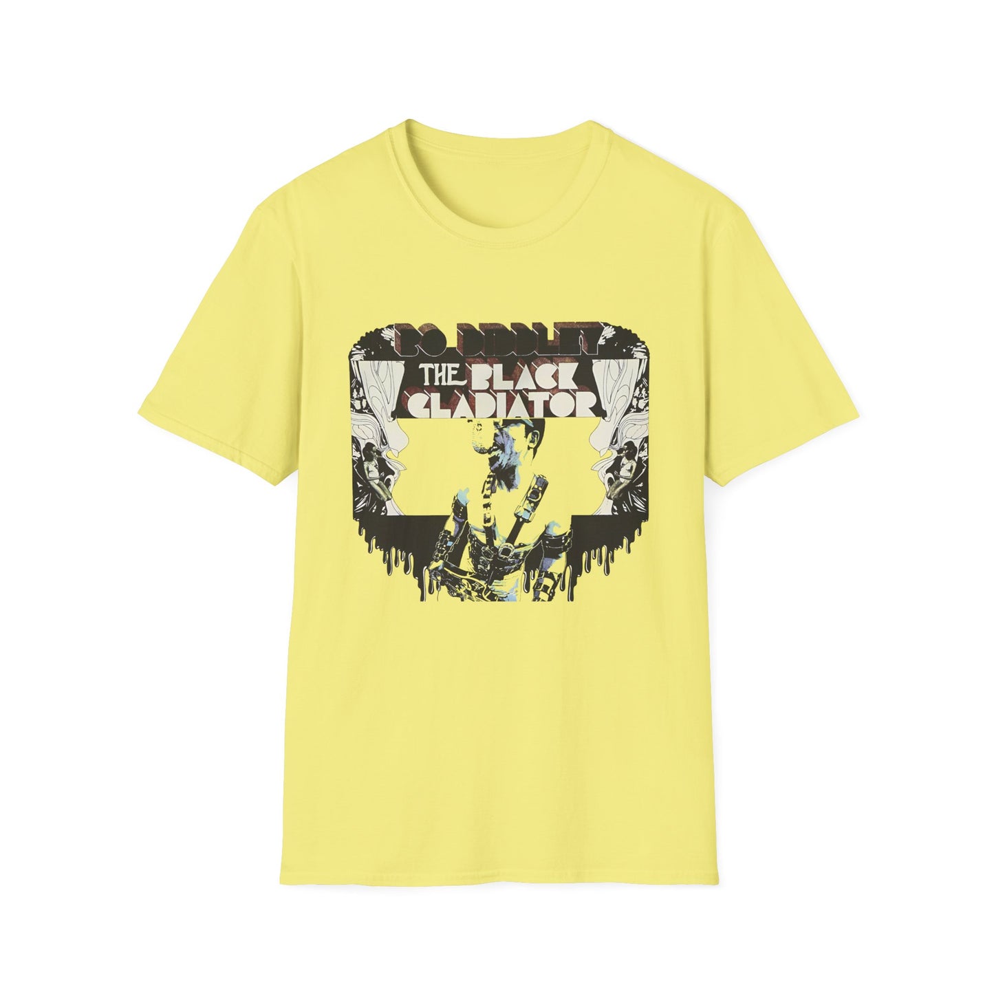 bo diddley 1970 the black gladiator album gold and light yellow tshirt