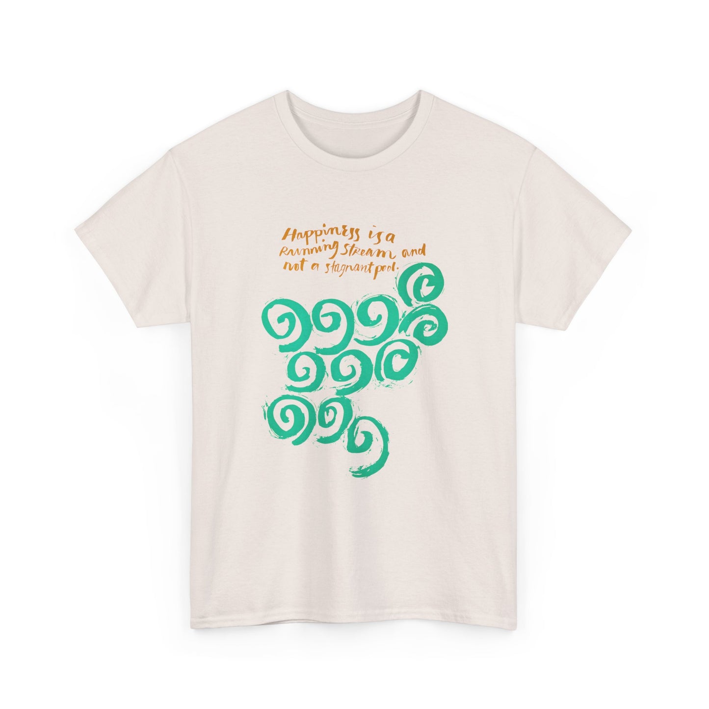 1968 mid century poster happiness is a running stream and not a stagnant pool tshirt