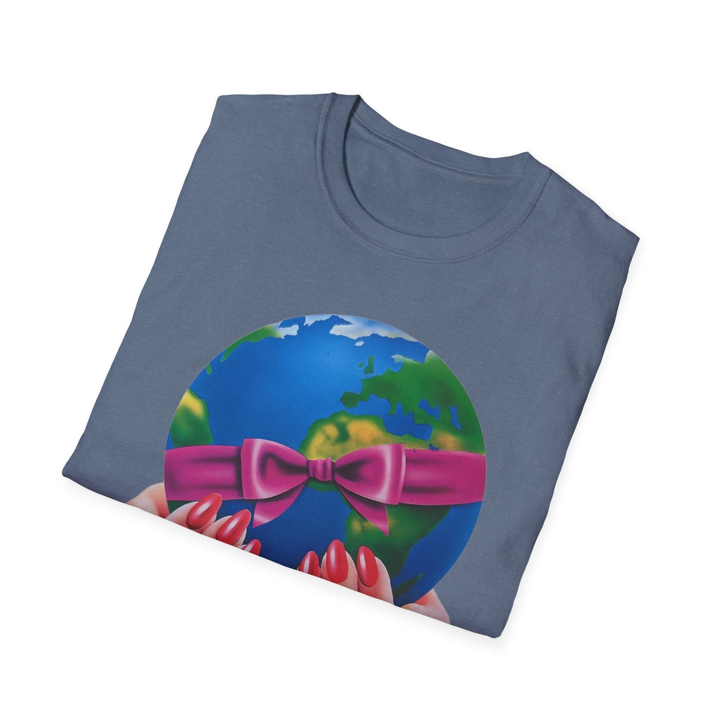 1980s graphic from a greeting card "i'd give you the world" tshirt