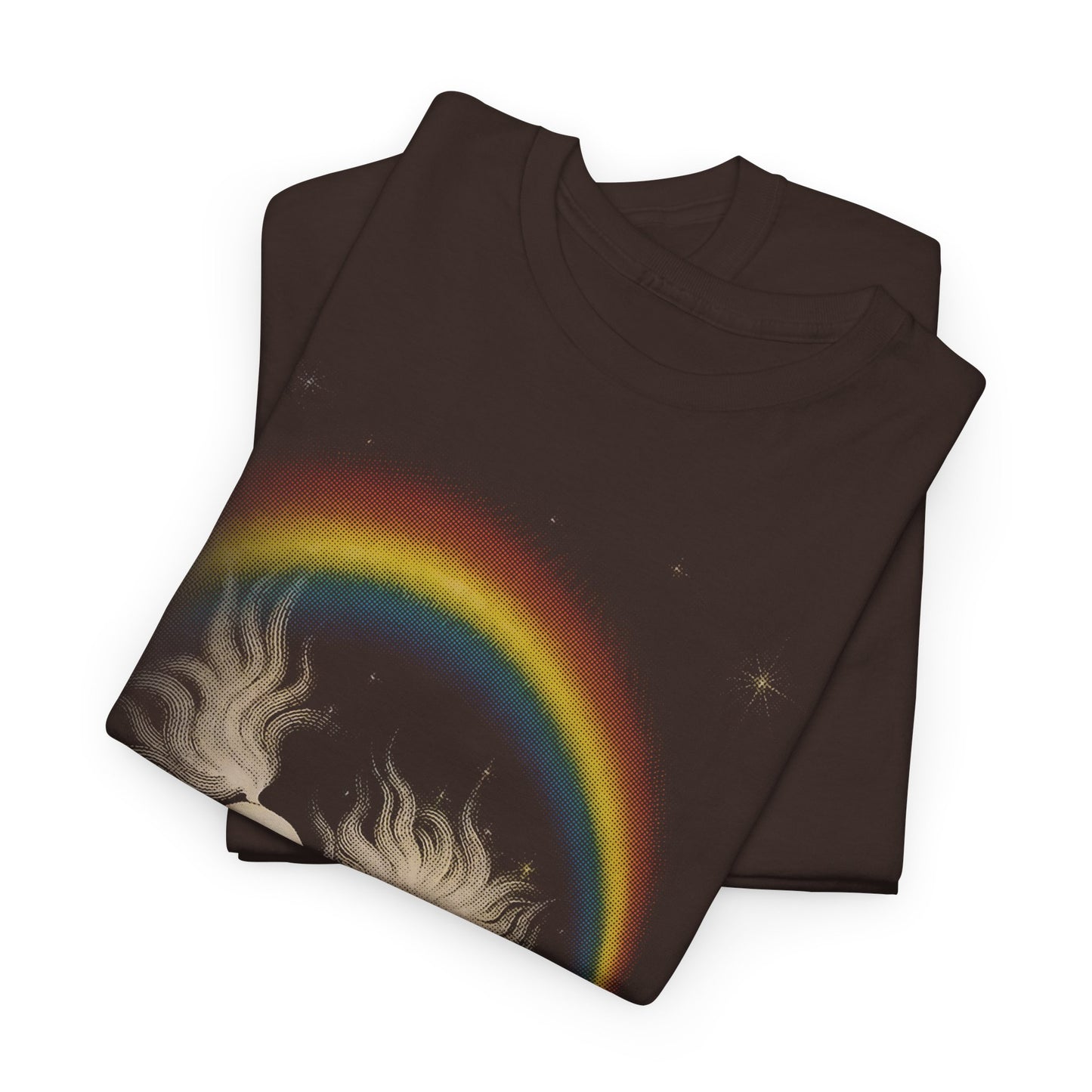 1978 vintage fantasy art by k chin we have to believe in rainbows unicorn reproduction tshirt