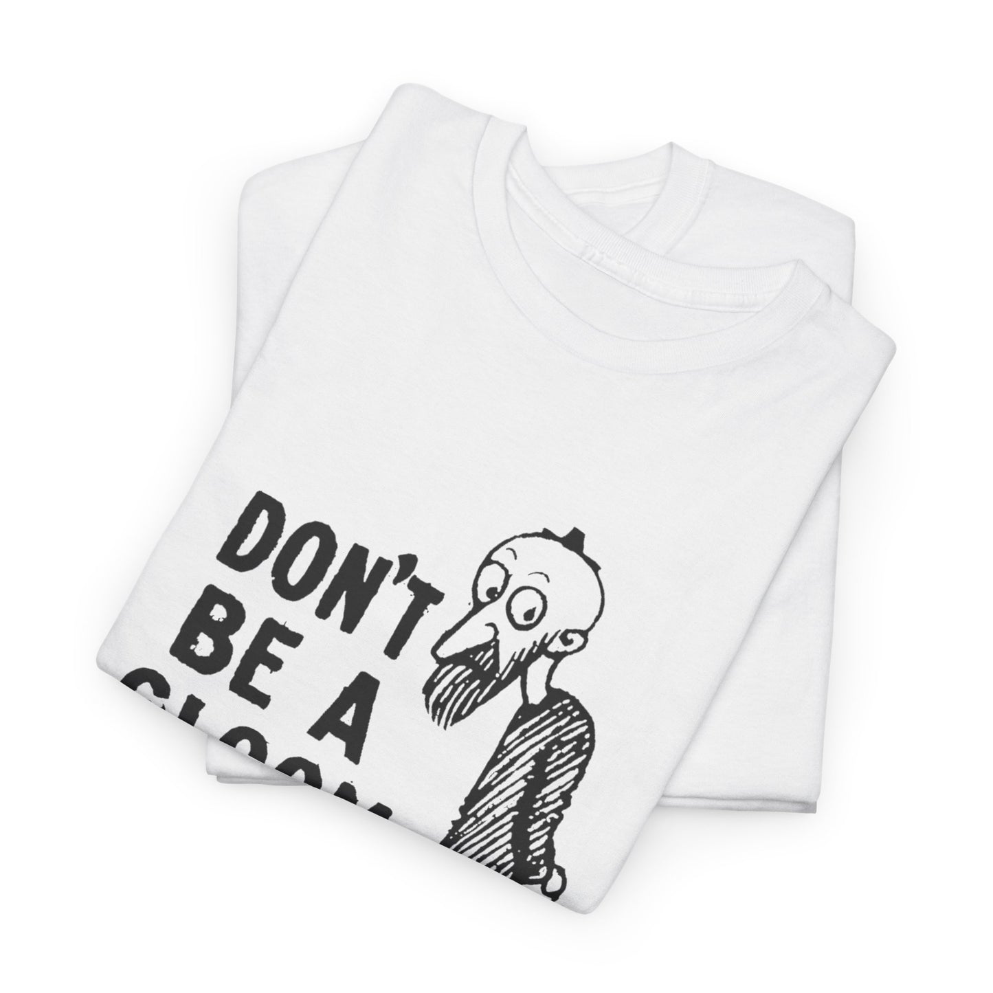 don't be a gloom vintage reproduction of a tokio cigarette pin by t.e powers gloom and joy unisex cotton tee