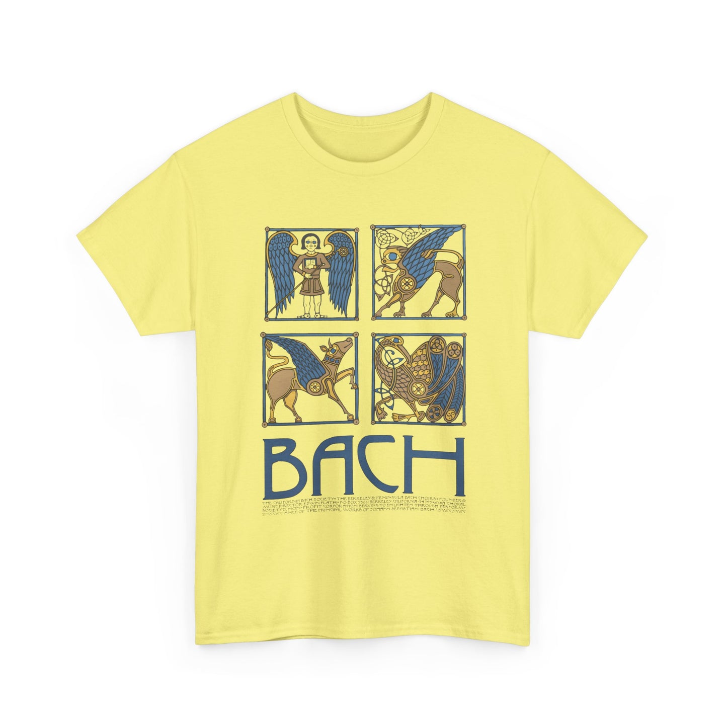 1970s david lance goines bach poster reproduction with words tshirt