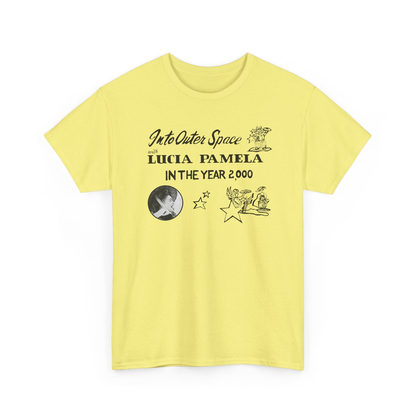 into outer space with lucia pamela in the year 2000 coloring book cover tshirt