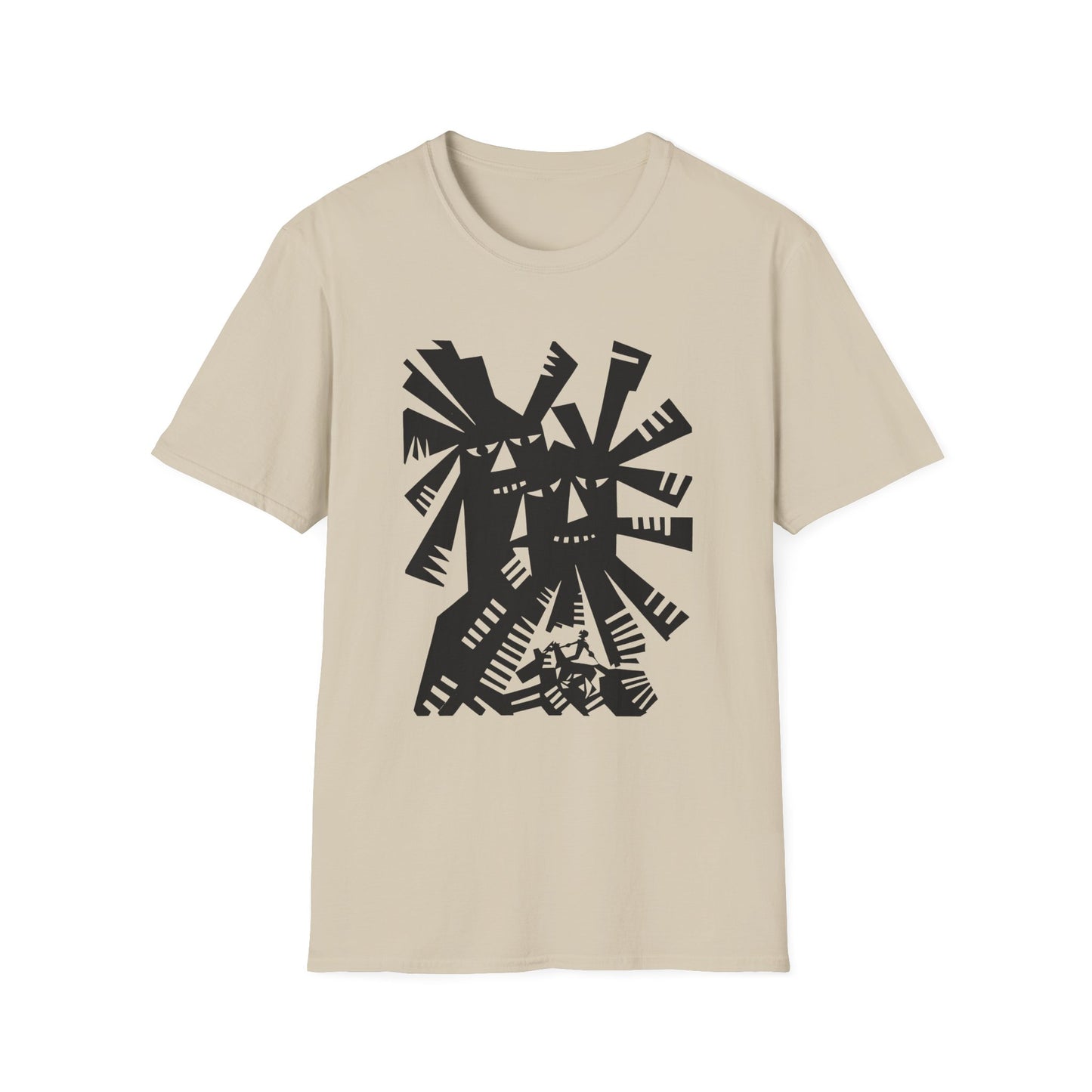 1966 don quixote windmill illustration by tadeusz michaluk tshirt