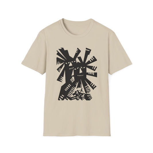 1966 don quixote windmill illustration by tadeusz michaluk tshirt