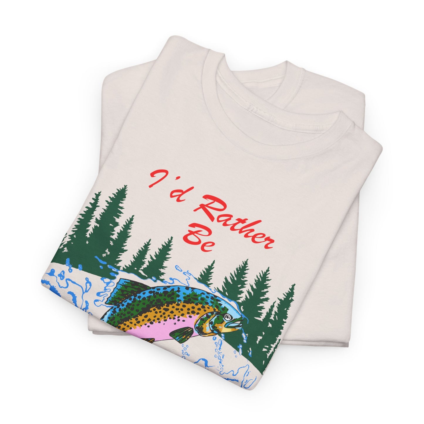 vintage i'd rather be fishing reproduction tshirt