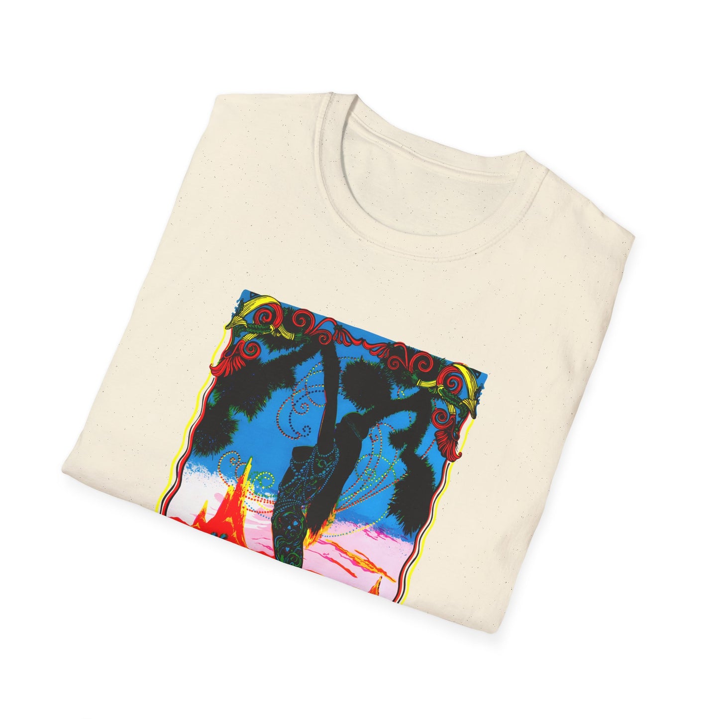 1960s dessert blossom black light psychedelic poster tshirt