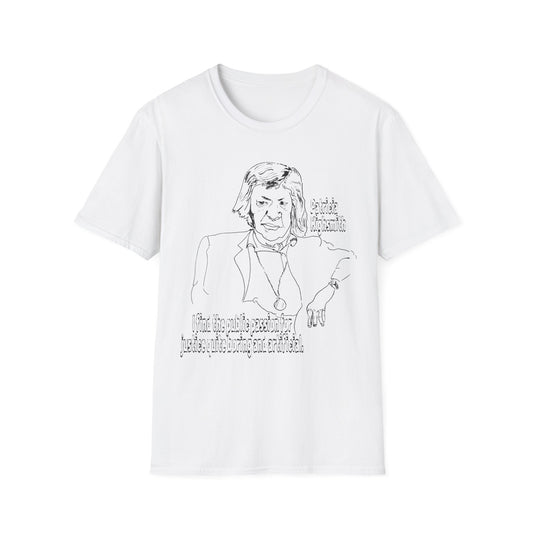 original drawing of patricia highsmith "I find the public passion for justice quite boring and artificial."