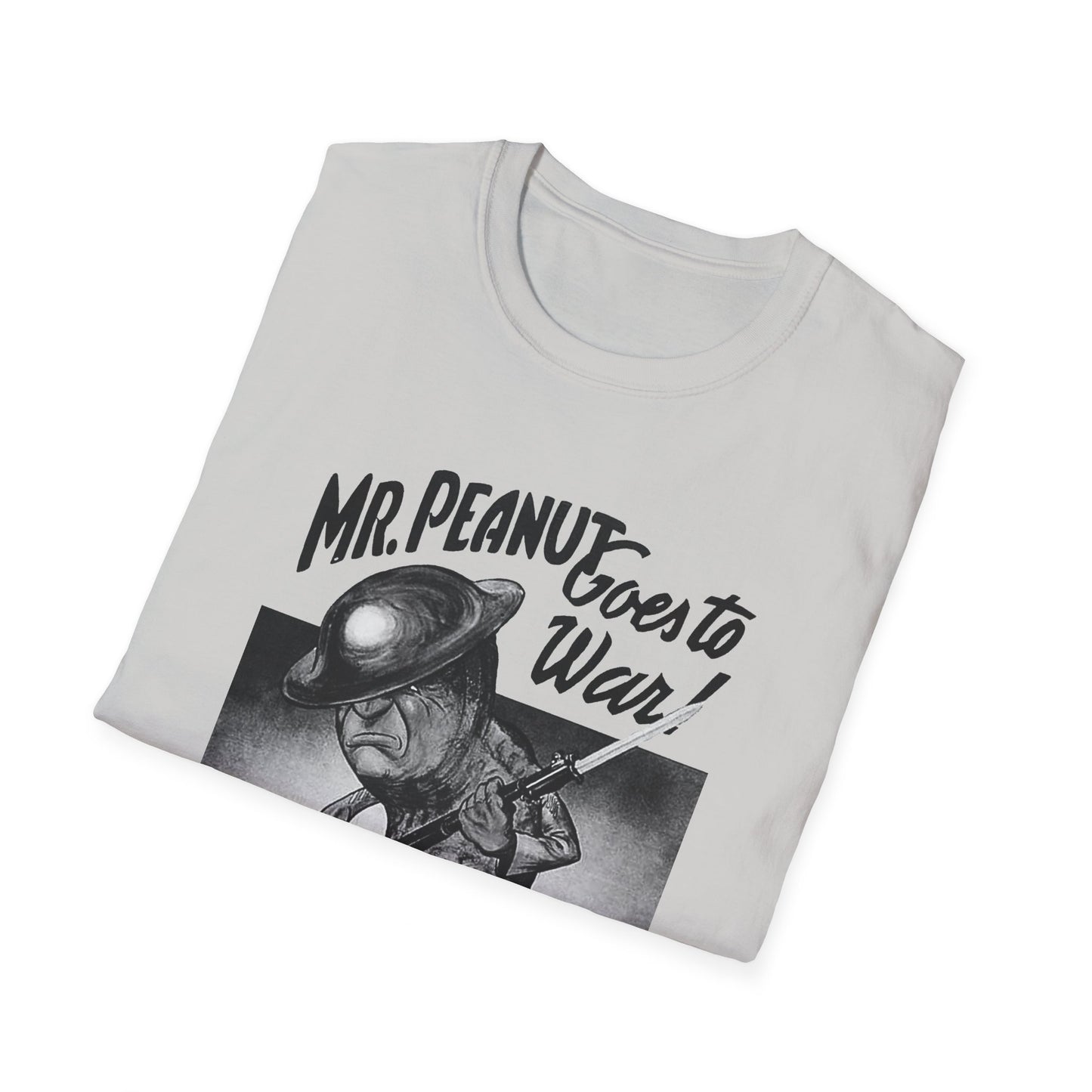 mr. peanut goes to war! vintage world war propaganda poster reproduction tshirt