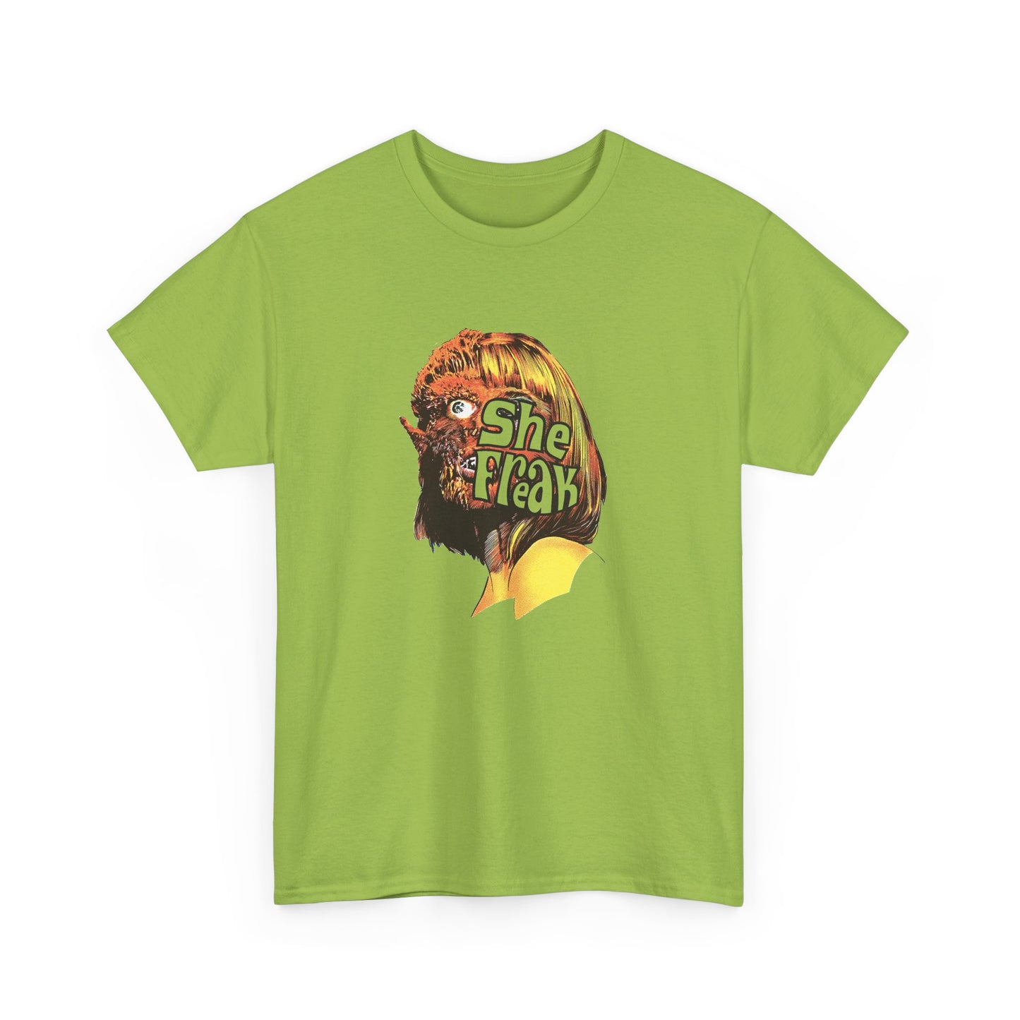 ships from canada she freak 1967 exploitation horror film comic halftone style tshirt