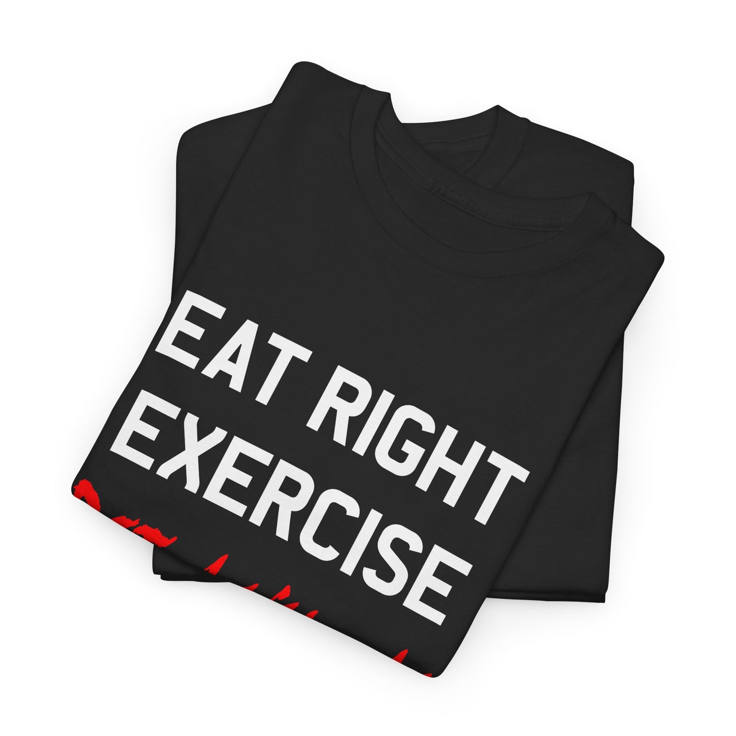 90s vintage graphic eat right die anyway reproduction tshirt