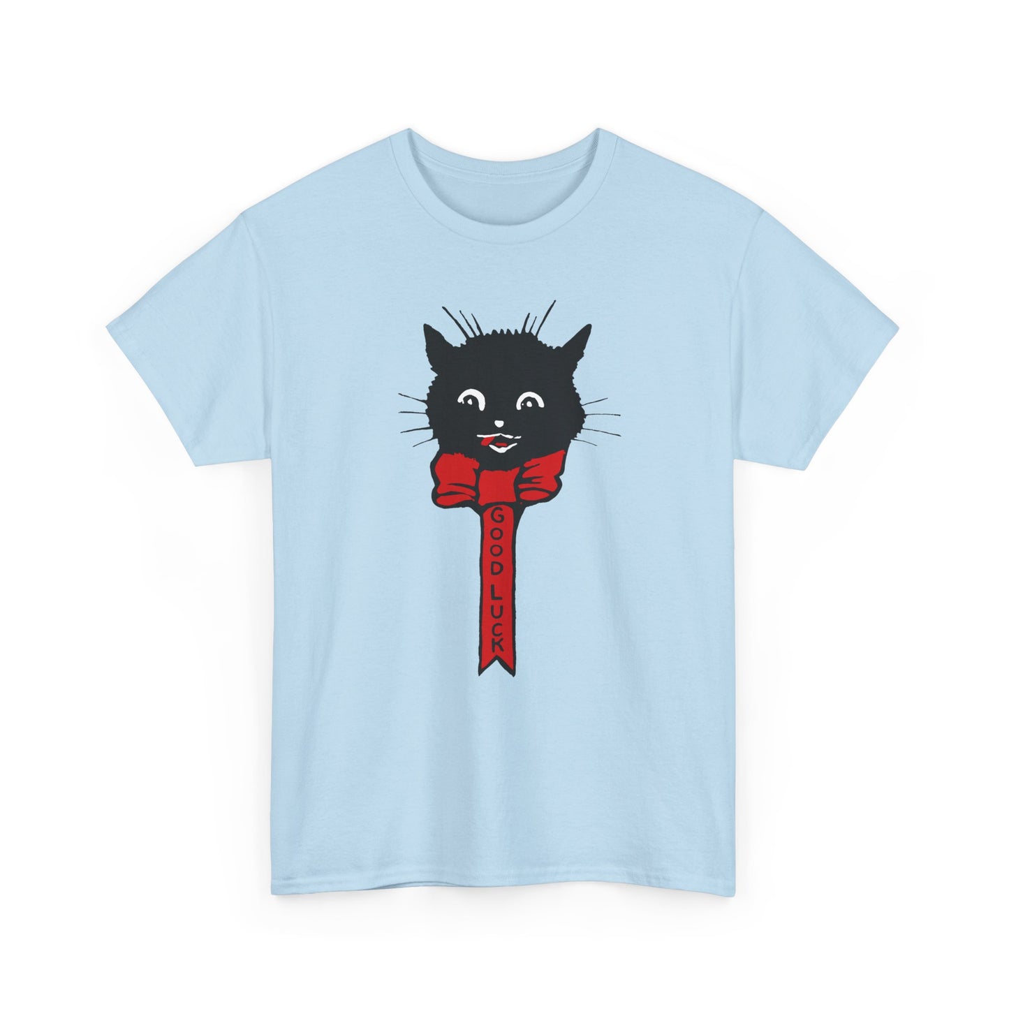 1922 calendar card graphic by unknown artist good luck cat tshirt