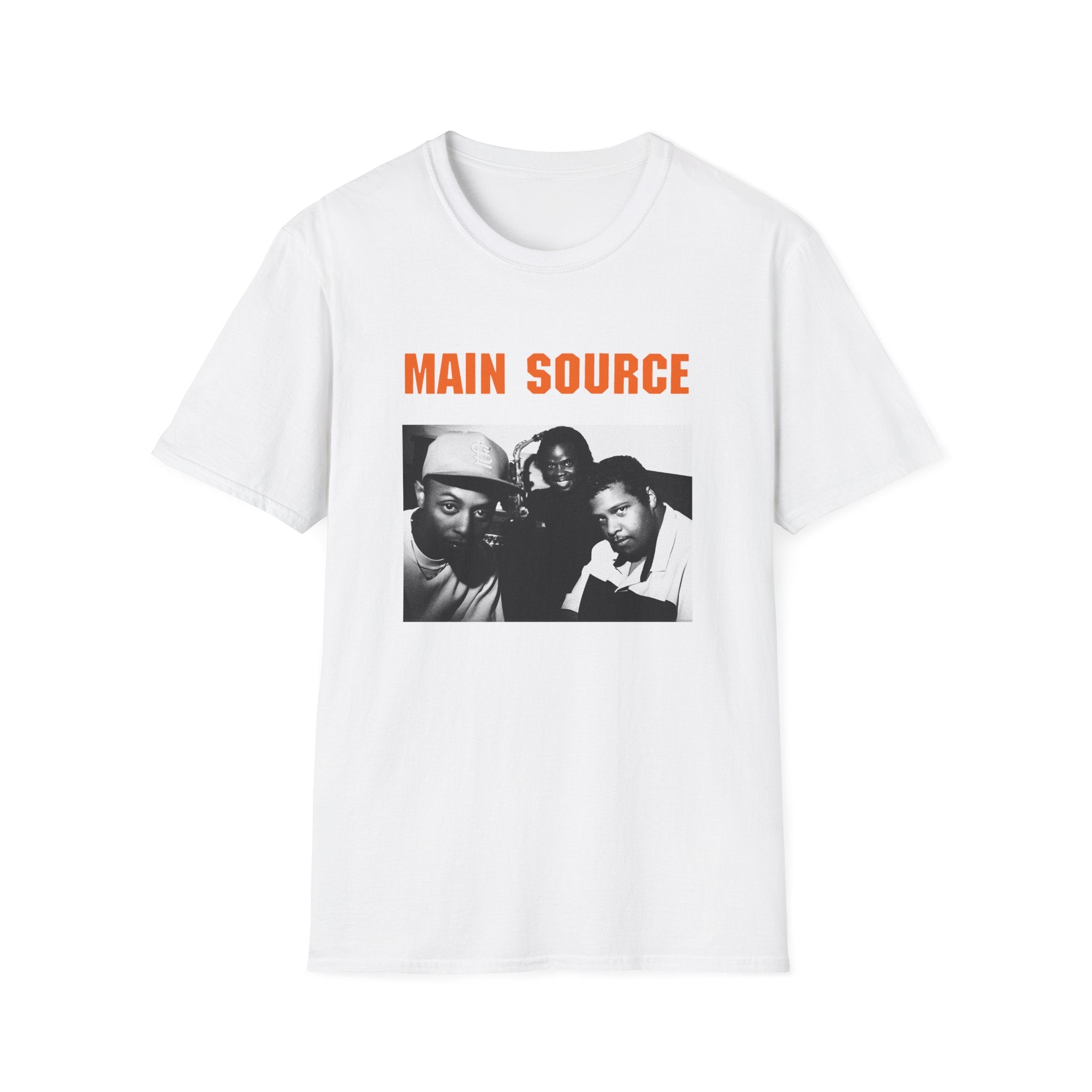 main source 90s hip hop legends photo on the couch tshirt – whatmart